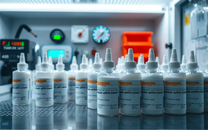 工业胶水在温控货架上的存储实景